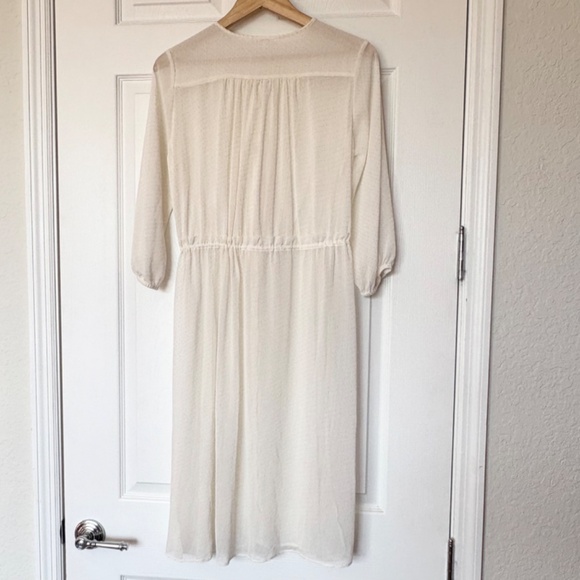 Uniqlo Button-Down Front Pintuck Midi Dress M Tie-Waist - Picture 4 of 15